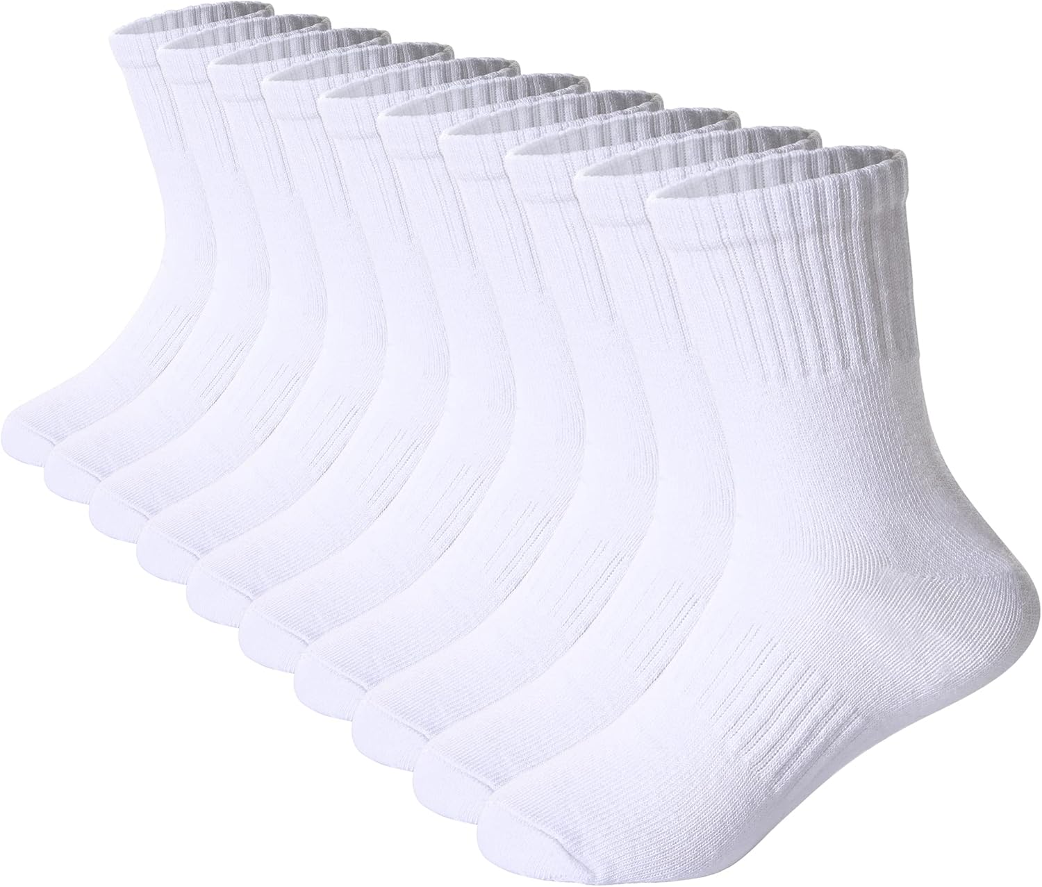 DoSmart Kids Athletic Crew Socks Boys Girls Classics Cotton School Uniform Childs Sports Breathable Casual Socks 10 Pairs