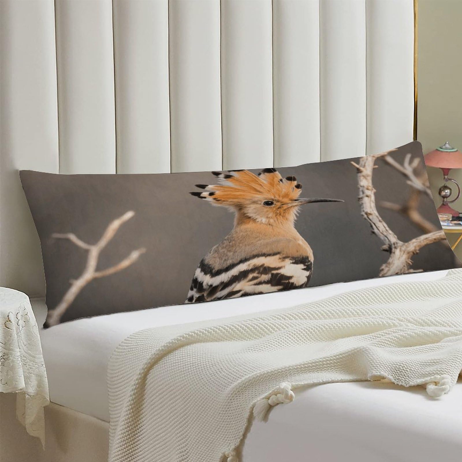 Body Pillow Cover 20x54 Long Pillow Case with Invisible Zipper Breathable Microfiber Hoopoe Pillowcase Soft Cozy Protector for Bedroom Couch Sofa Bed Home Decor All Seasons