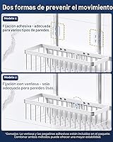Vista 7 de YASONIC Organizador de Ducha Colgante, Organizador de Ducha Antióxido Colgante, Estantes de Ducha de Aluminio para Interior de Ducha con Ganchos