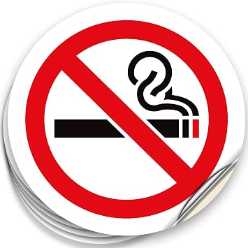iSYFIX No Smoking Sign Sticker - 6 Pack 3x3 inch - for Home, Business, Office & Restaurants, Premium Self-Adhesive Vinyl, Laminated for Ultimate UV, Weather, Water, Fade Resistance, Indoor/Outdoor