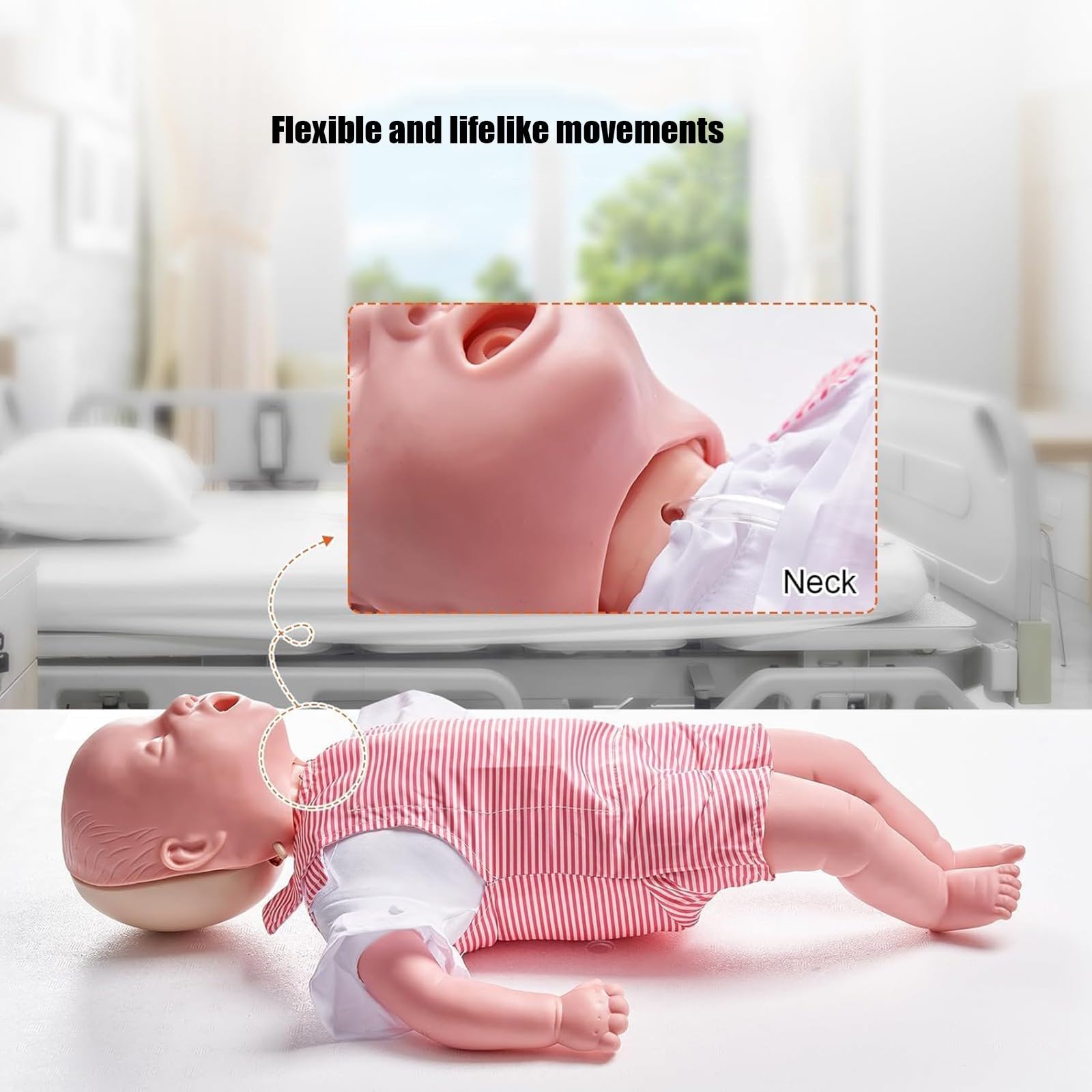 Säuglings-Wiederbelebungspuppe, Silikon-CPR-Puppe für Babys, kardiopulmonale Wiederbelebungspuppe für Patientenaufklärung und -unterricht A