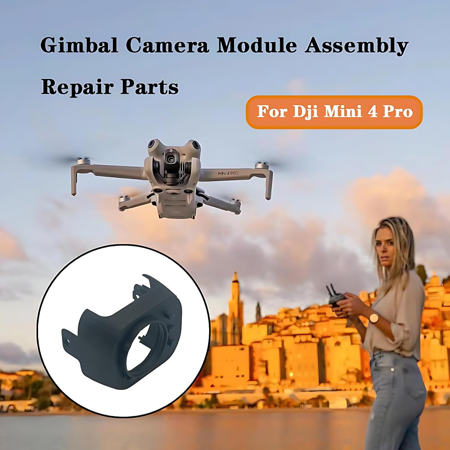 Replacement Gimbal Camera Front Shell for DJI Mini 4 Pro Gimbal Camera Housing Repair Parts Mini 4 Pro Drone Accessories
