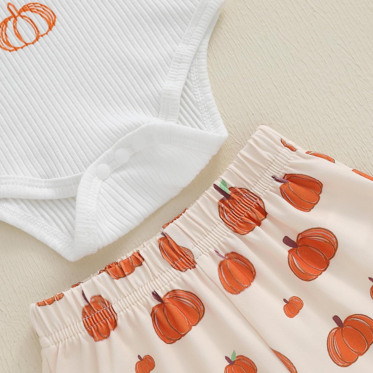 MoZiKQin My First Valentines Day Baby Girl Outfit Love Heart Ribbed Romper Bell Bottoms Pants Headband Cute Clothes - Image 5