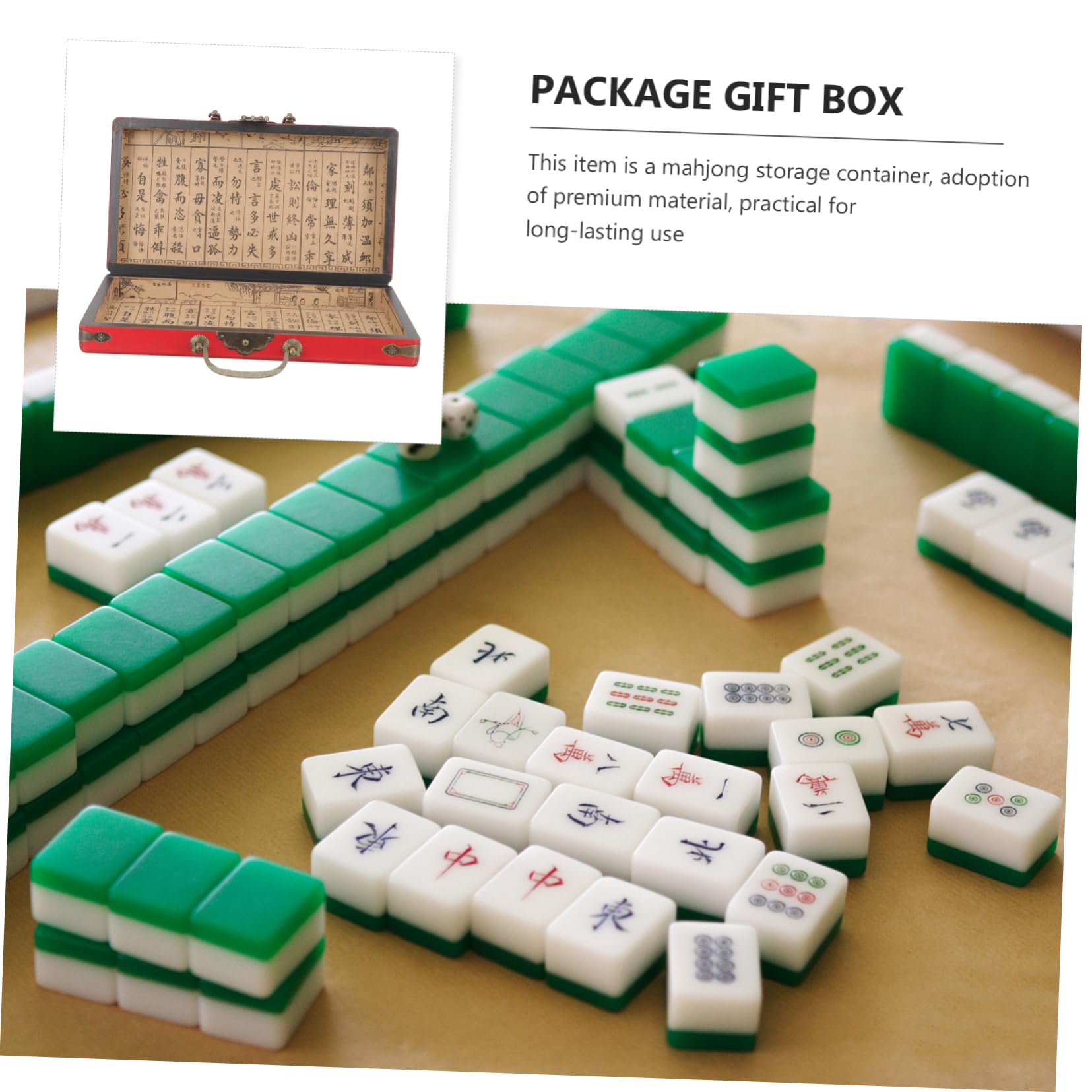 Boîte étui de mahjong rétro Majong contenants récipient avec couvercle mah-jong organisation maison organisation familiale de mahjong conteneur de mahjong en bois
