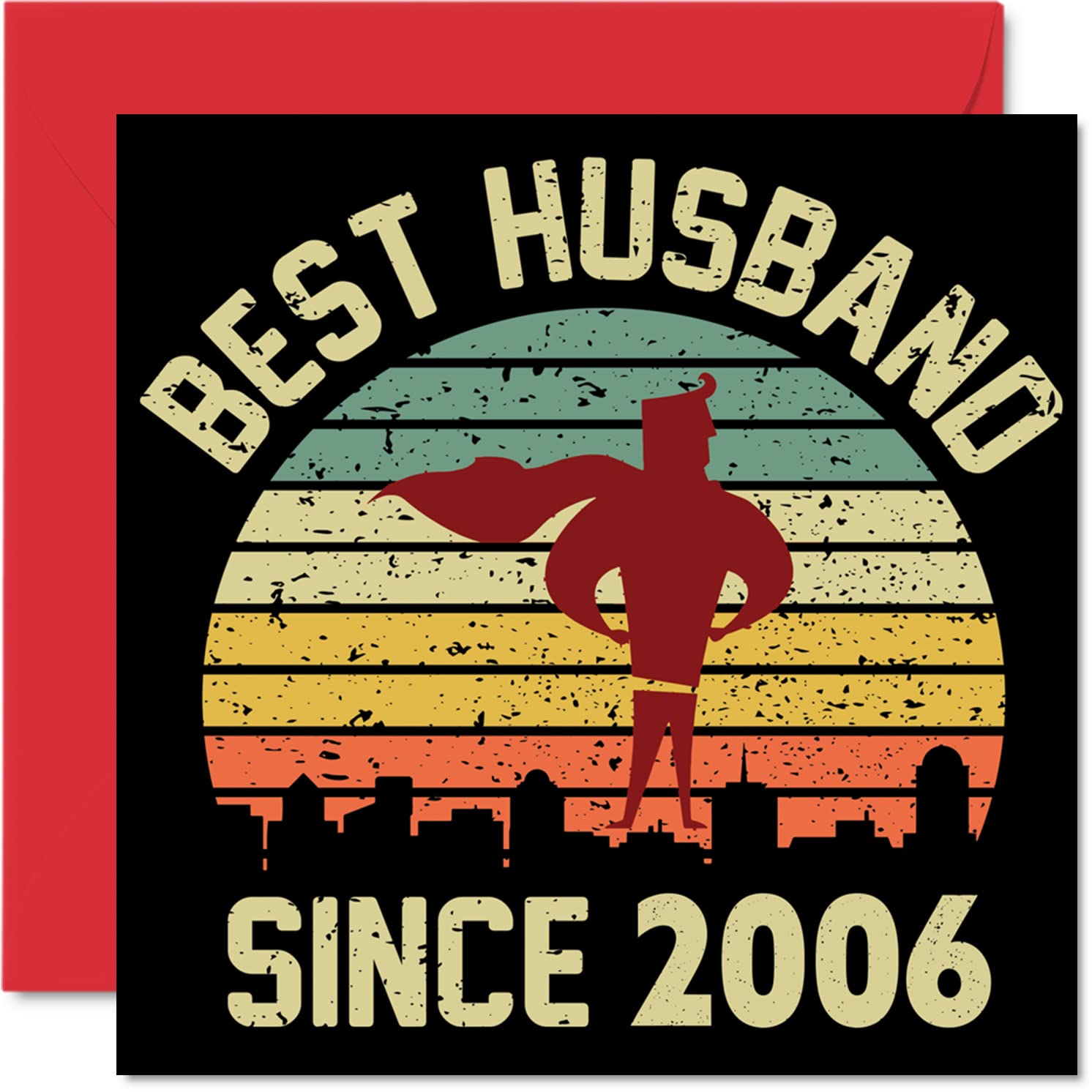 20th Anniversary Card for Husband from Wife - Best Husband Since 2006 - I Love You Gifts, Happy 20th Wedding Anniversary Cards for Partner, 145mm Greeting Cards Anniversaries