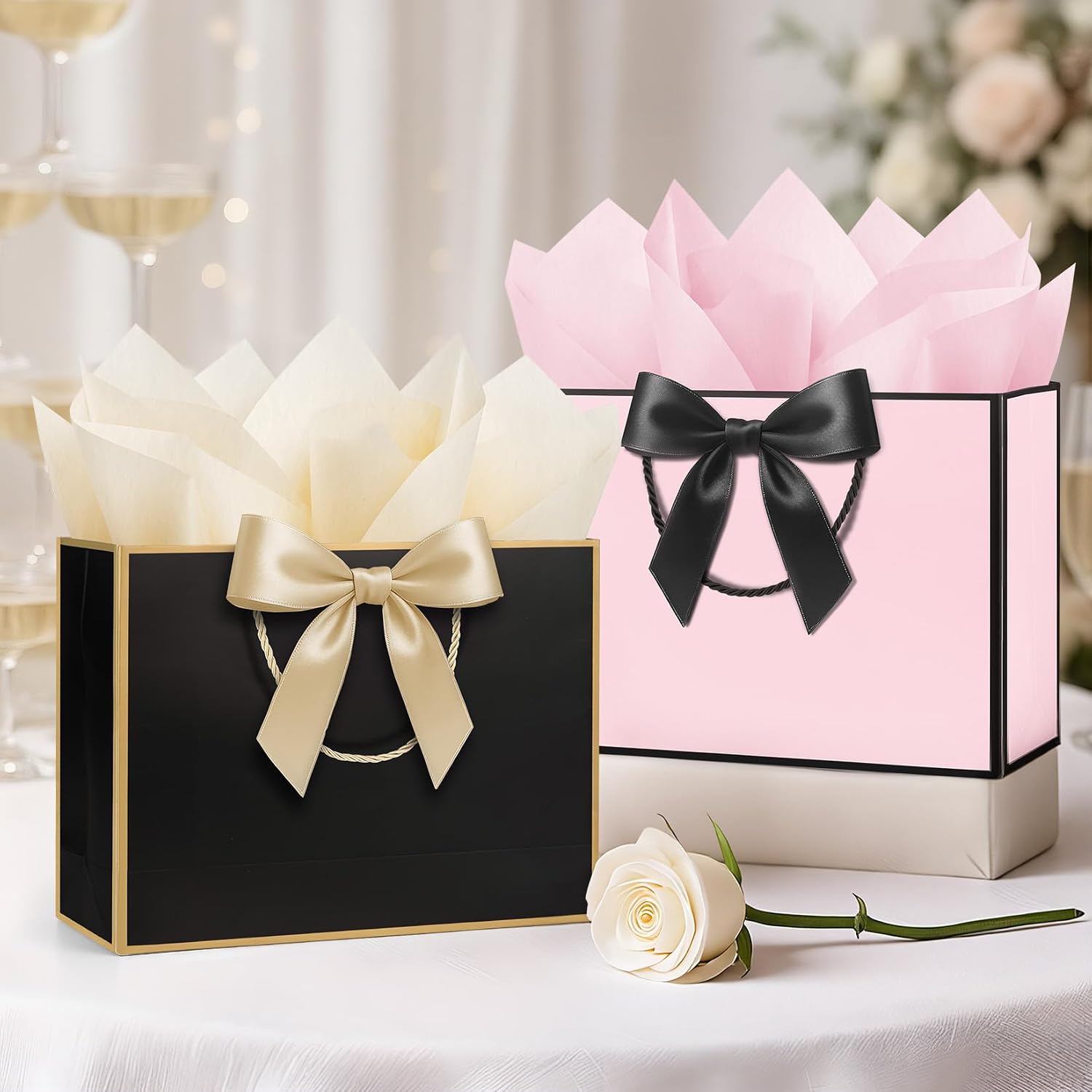 ANZNKU Gift Bags Medium with Handles 1 Pcs for Wedding Birthday Gift Wrap image 5