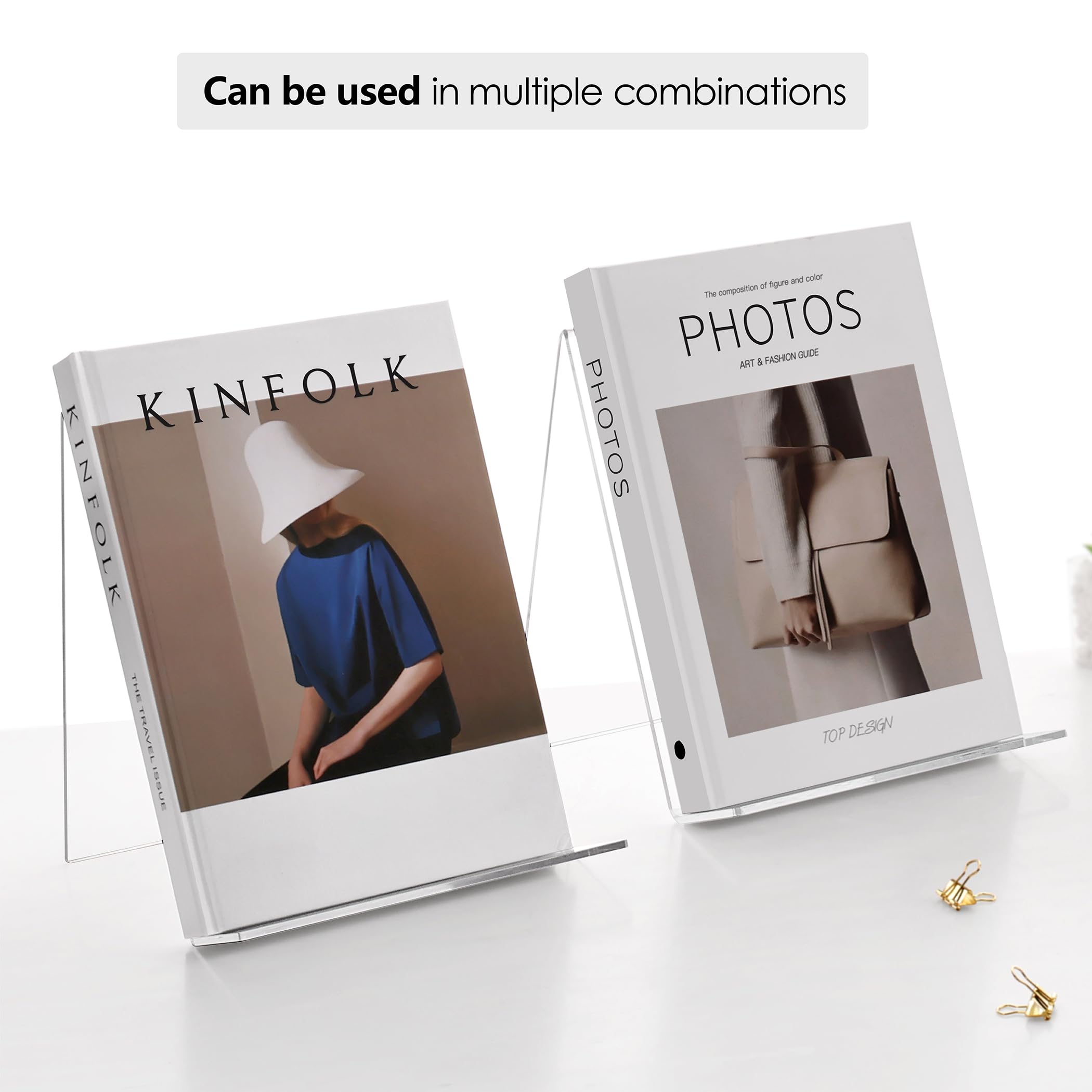 SANRUI Confezione da 2 espositori in acrilico da 25,4 cm, formato A5, trasparente, espositore per dischi in vinile, per casa, ufficio, album, CD, riviste, cartoline, immagini, piatti, copertine LP