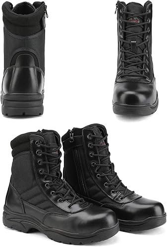 Miniatura 7 de NORTIV 8 Botas de punta de acero para hombres Seguridad Industrial y Construcción Botas de trabajo militar antideslizantes ASTM F2413-18