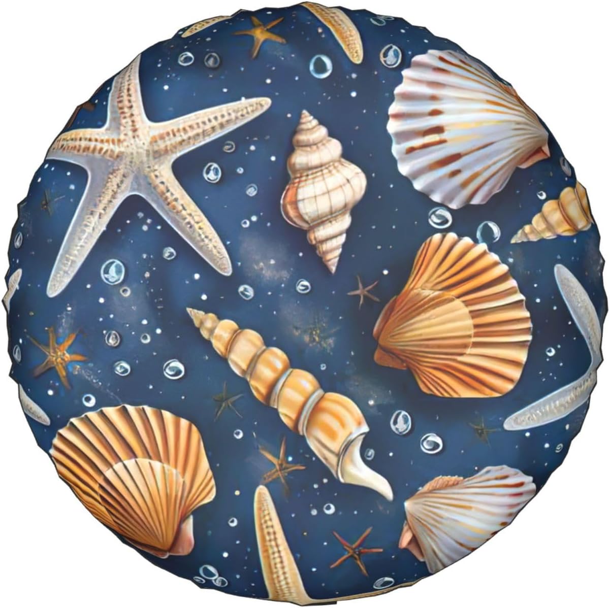 Starfish and Seashell Pattern Print Tire Cover Universal Spare Wheel for Trailer Rv SUV Truck Camper Travel Accessories