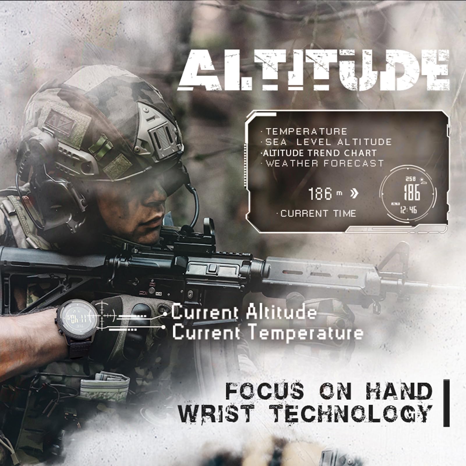 Relojes militares para hombres reloj táctico deportivo,Reloj multifunción hombre con brújula de supervivencia al aire libre, ideal entrenamiento senderismo, nataciónMilitäruhren für Herren Compass Out