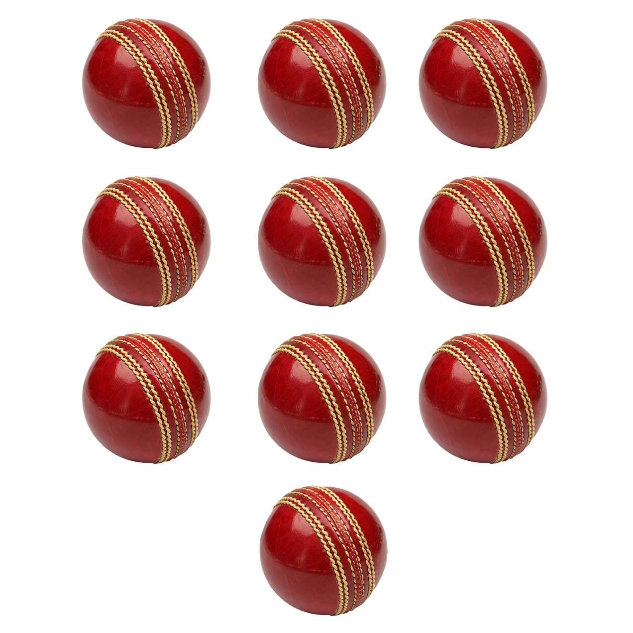 MAJIK Leather Cricket Ball Sports and Practice| Hand-Stitched Ball for Practice Matches, Test, ODI, T20 Red (Set of 10 Pcs)-picture-24
