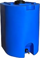 WaterPrepared 55 Gallon Stackable Water Storage Tank with Spigots - BPA-Free Blue Emergency Container for Disaster Prep