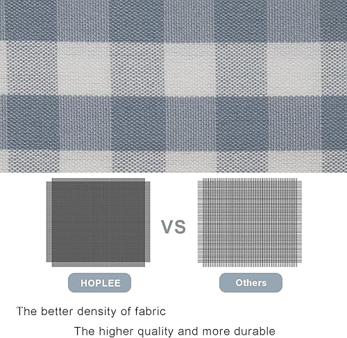 Miniatura 6 de HOPLEE Funda de cojín azul claro con cuadros de búfalo, color azul claro sólido, diseño a rayas y cuadros de guinga, 22 x 22 pulgadas, paquete de 4