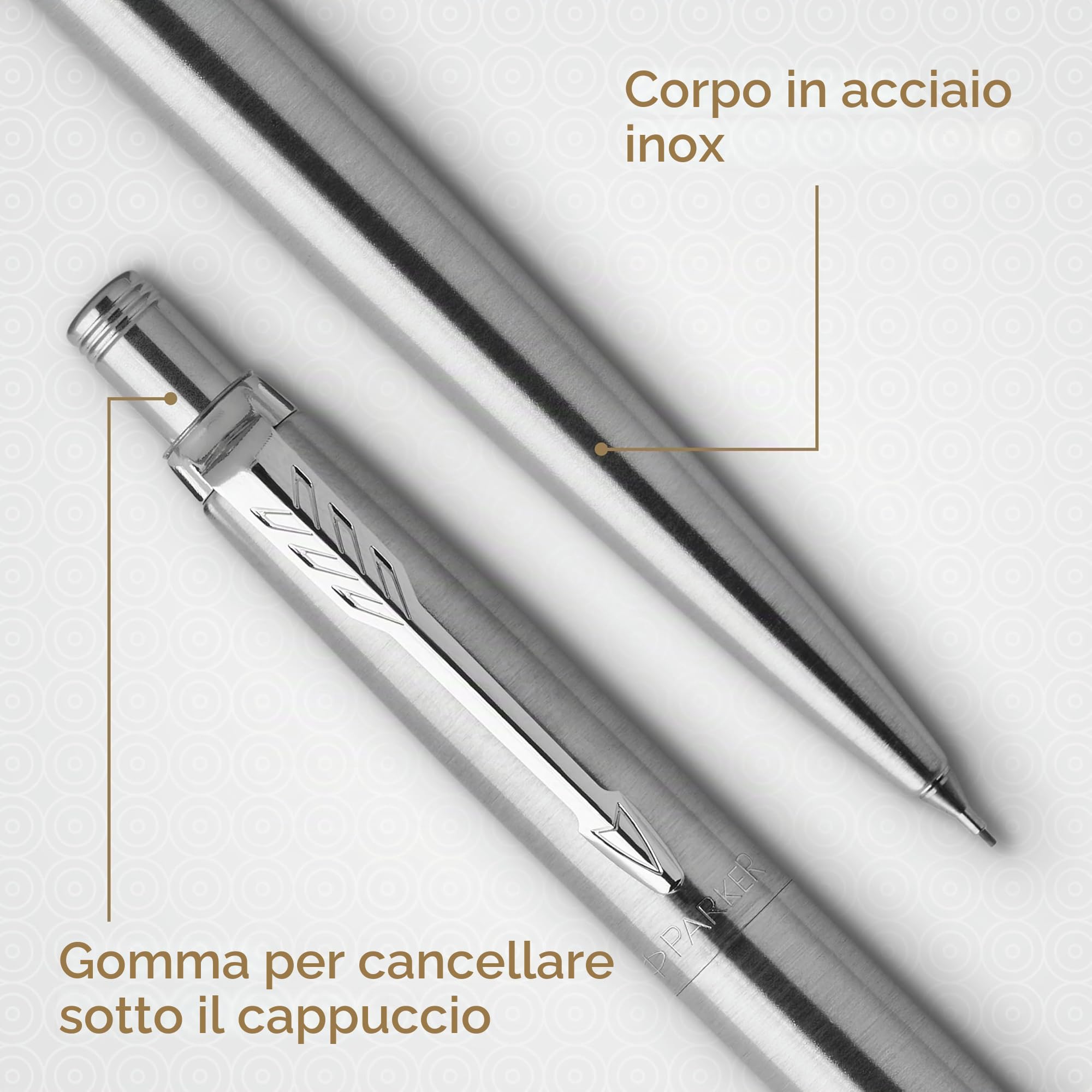 Parker Jotter Duo set regalo con penna a sfera e matita portamine (0,5 mm) | acciaio inossidabile con finiture cromate | ricarica di inchiostro blu | Materiale scolastico | confezione regalo