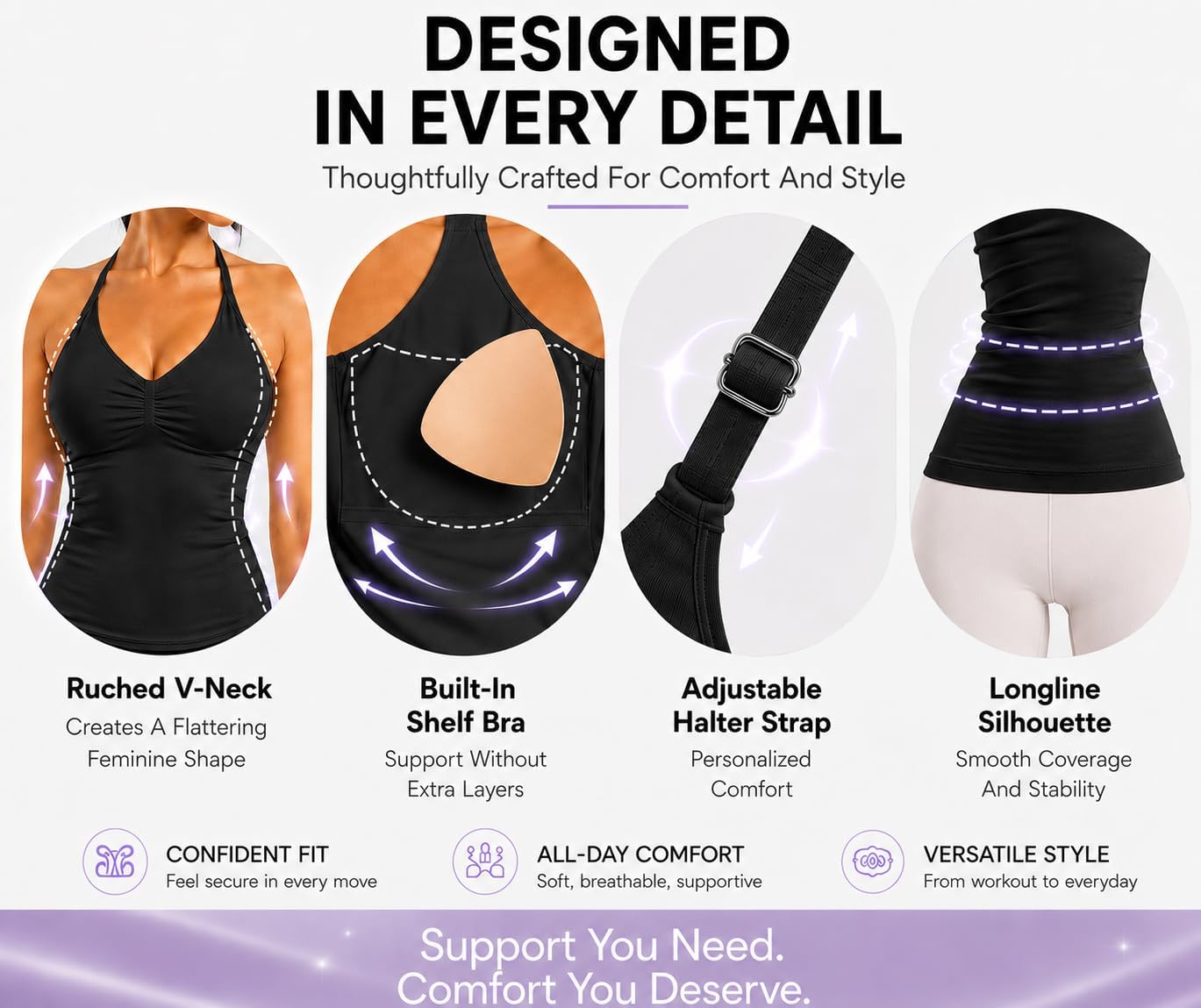 Workout Tank Tops for Women with Built in Bra,Slim Fit Halter Sleeveless Gym Tops Seamless Racerback Athletic Yoga Shirts