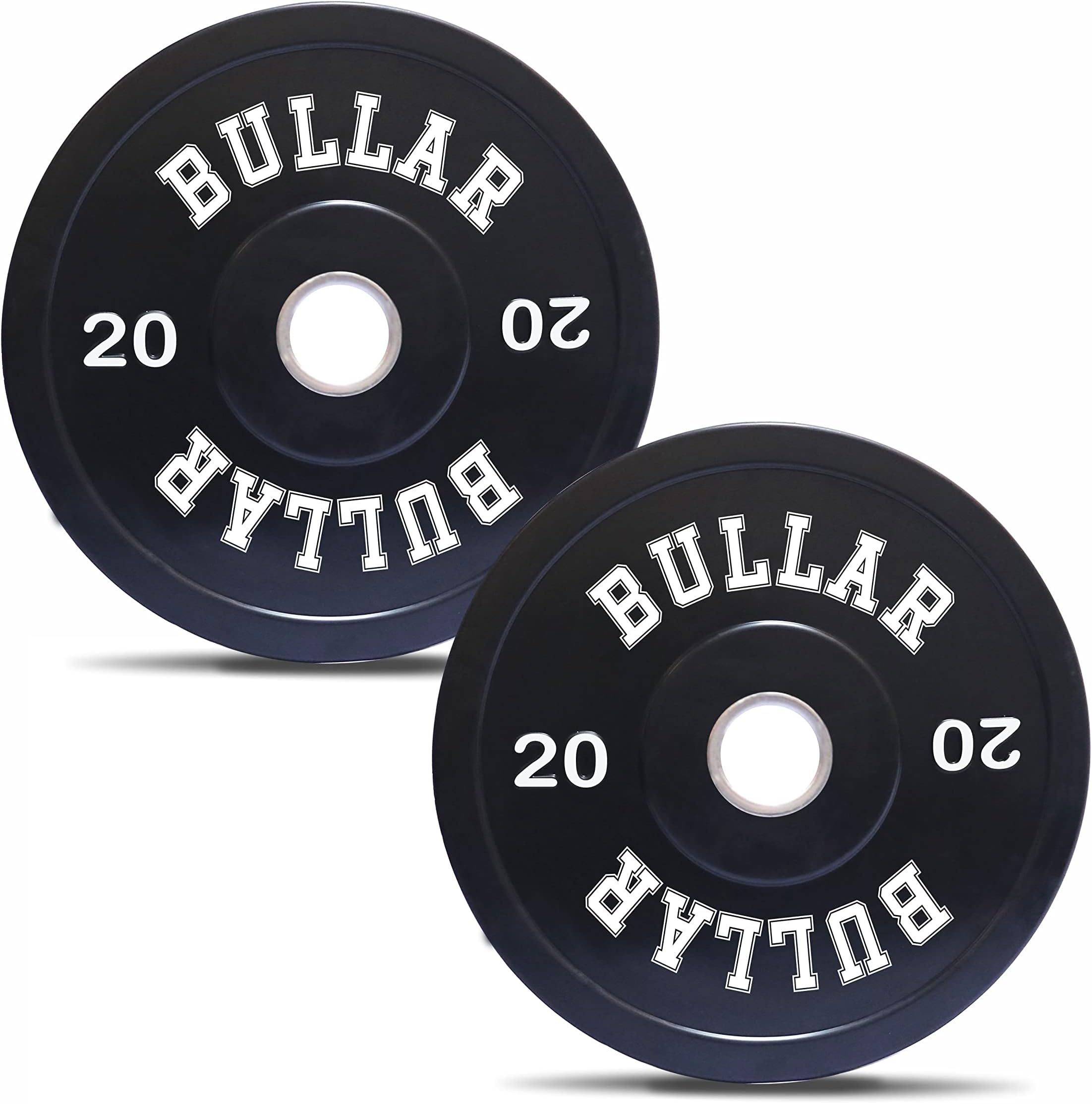Olympic Black Bumper Plates,Rubber Coated spare weight plates 51 mm (40 KG SET (20KGX2))