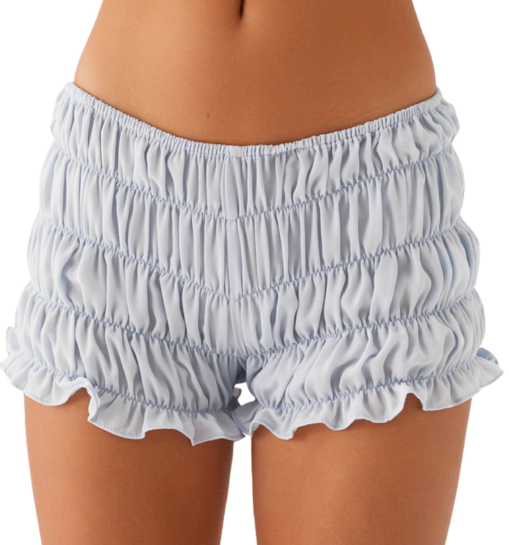 Women Y2k Bloomer Shorts Low Waist Ruched Ruffle Frilly Mini Micro Shorts