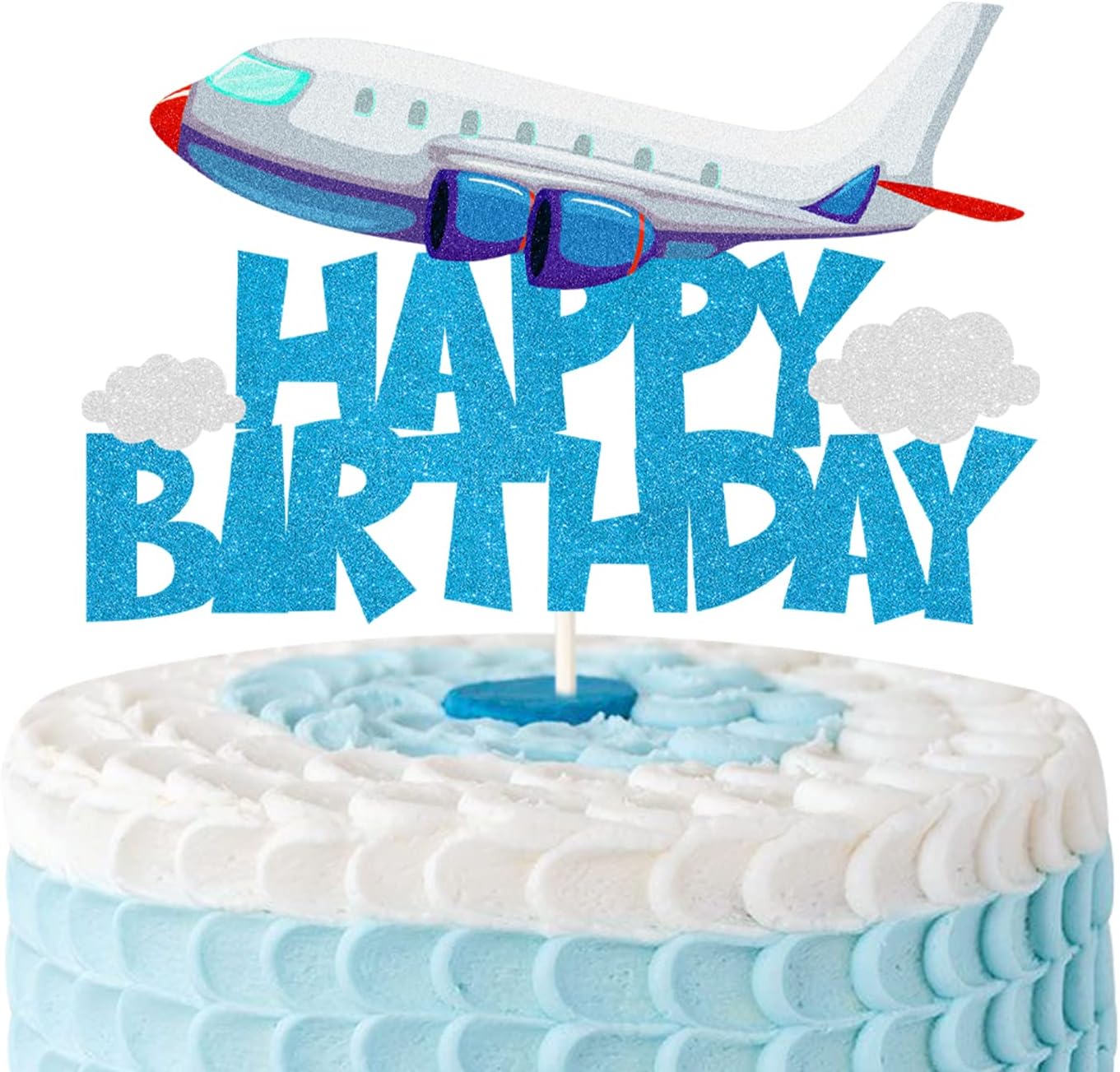 Airplane Birthday Cake Topper,Airplane Travel Themed Birthday Party Decorations for Kids Birthday Party,Kids Plane Theme Party Baby Shower