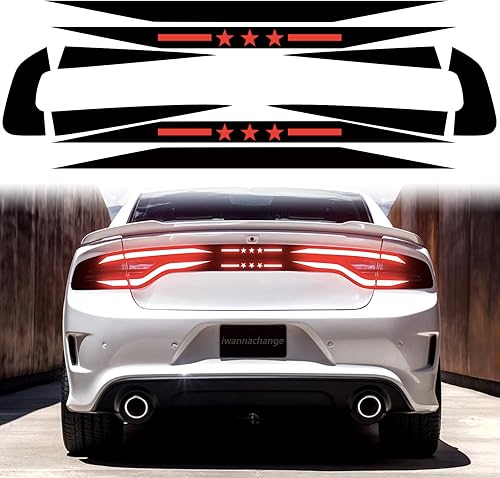 Kit de calcomanías de vinilo para pista de carreras de murciélagos, color negro brillante, película precortada compatible con Dodge Charger