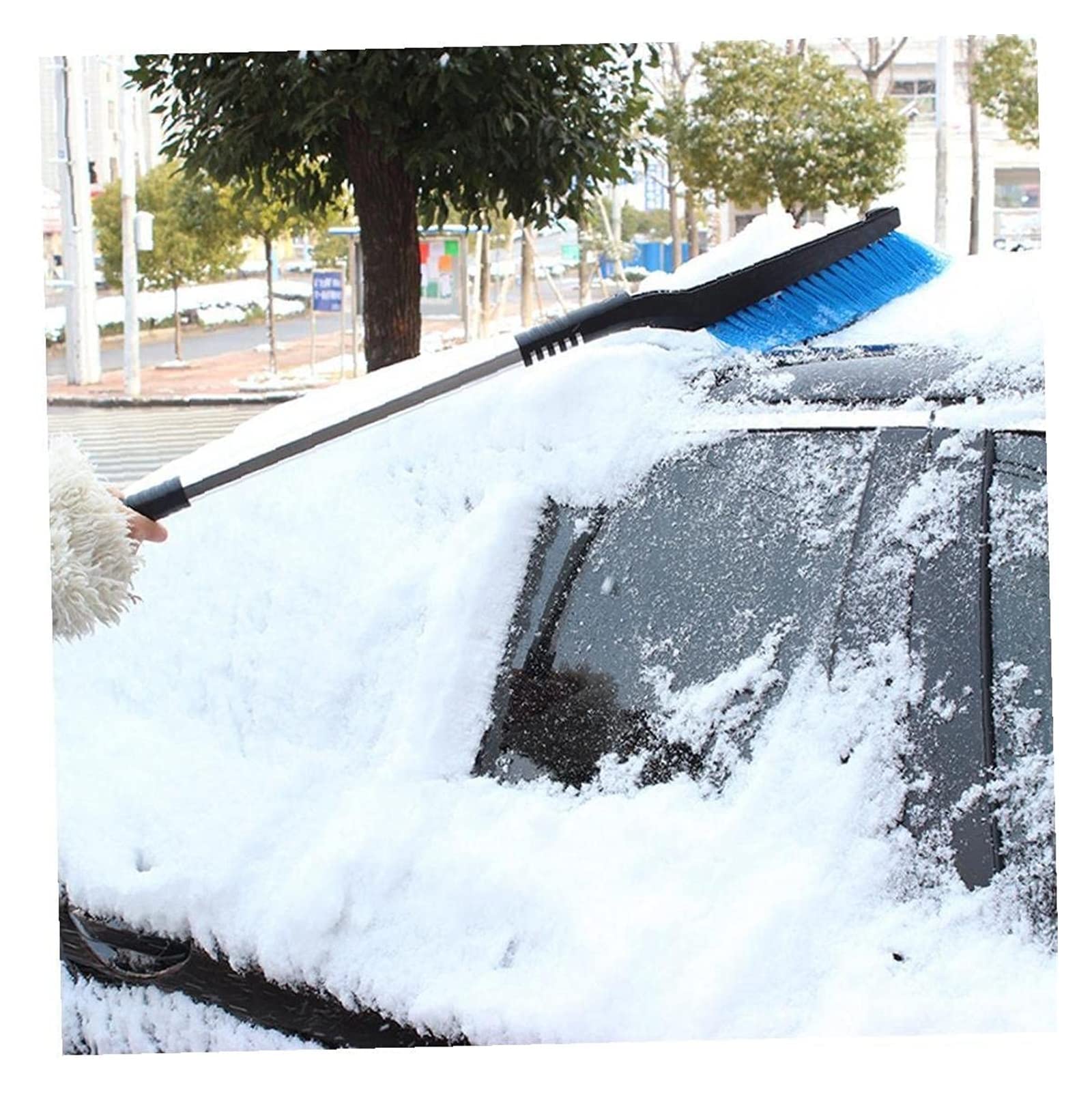XMING Cepillo de la nieve del raspador de hielo for el parabrisas de la nieve Escoba de nieve Hielo nieve palo de nieve Cepillo de nieve Pala de nieve Cepillo de nieve Estrástico largo Cepillo de hiel
