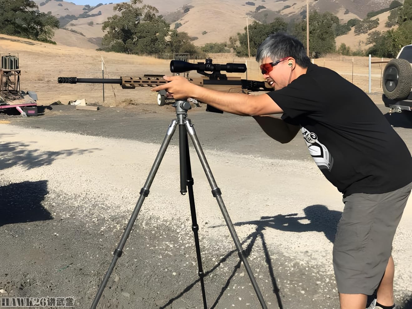 Aluminum Rifle Tripod Shooting Stick Gun Rest Stand Compatible with 20mm Picatinny Waver Rail for Hunting & Shooting, 21-63 Inches