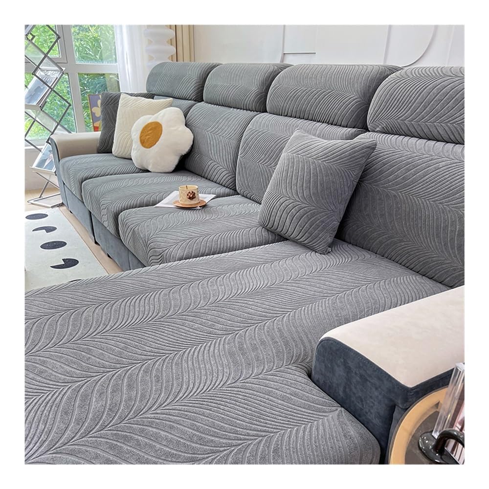 Housse de canapé jacquard gris foncé 4 places pour la protection des animaux