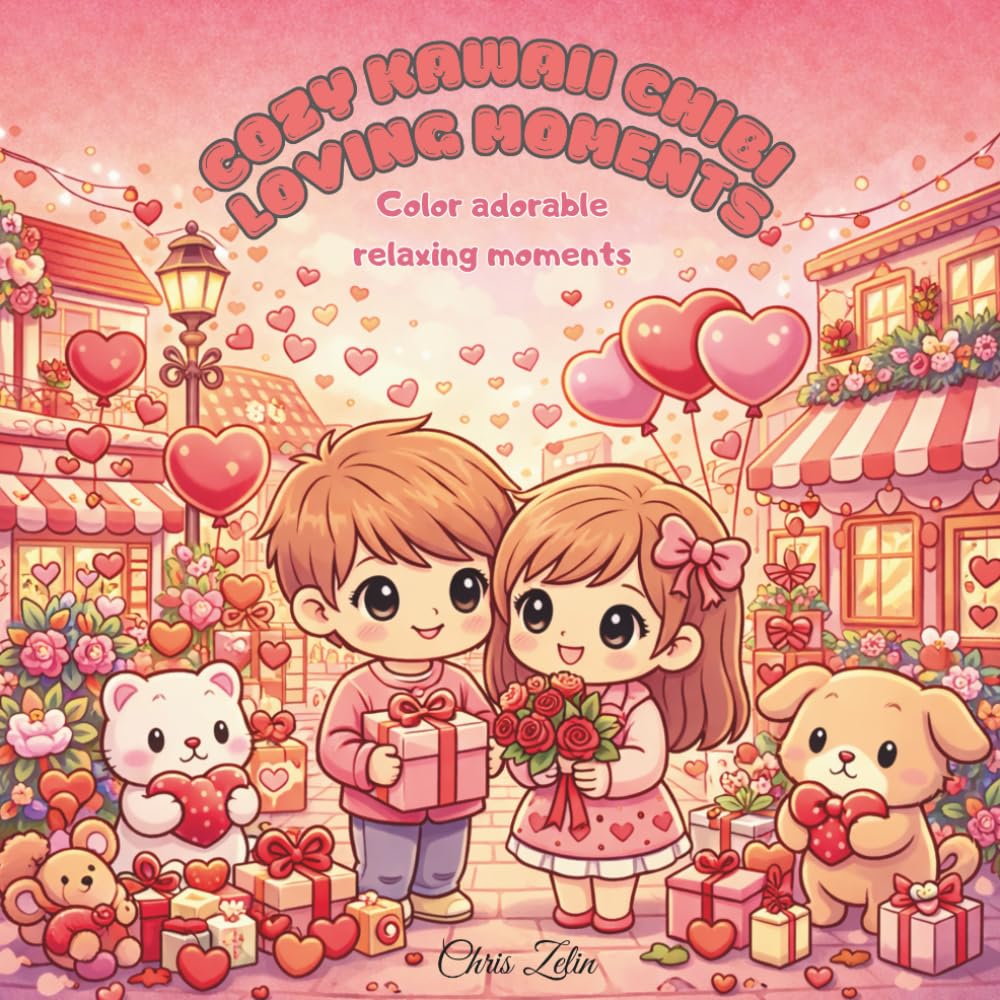 Cozy Kawaii Chibi Loving Moments: Color adorable, relaxing moments