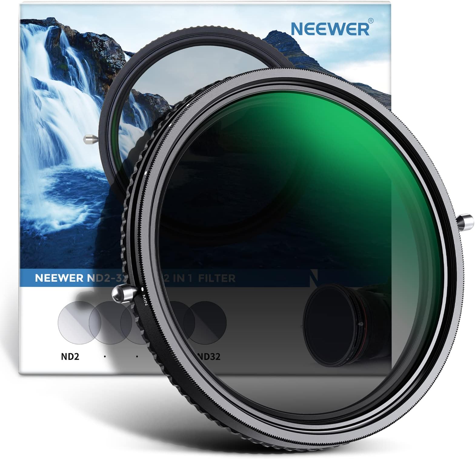 NEEWER 2 in 1 67mm Variable ND Filter ND2–ND32&CPL Filter(Circular Polarising...