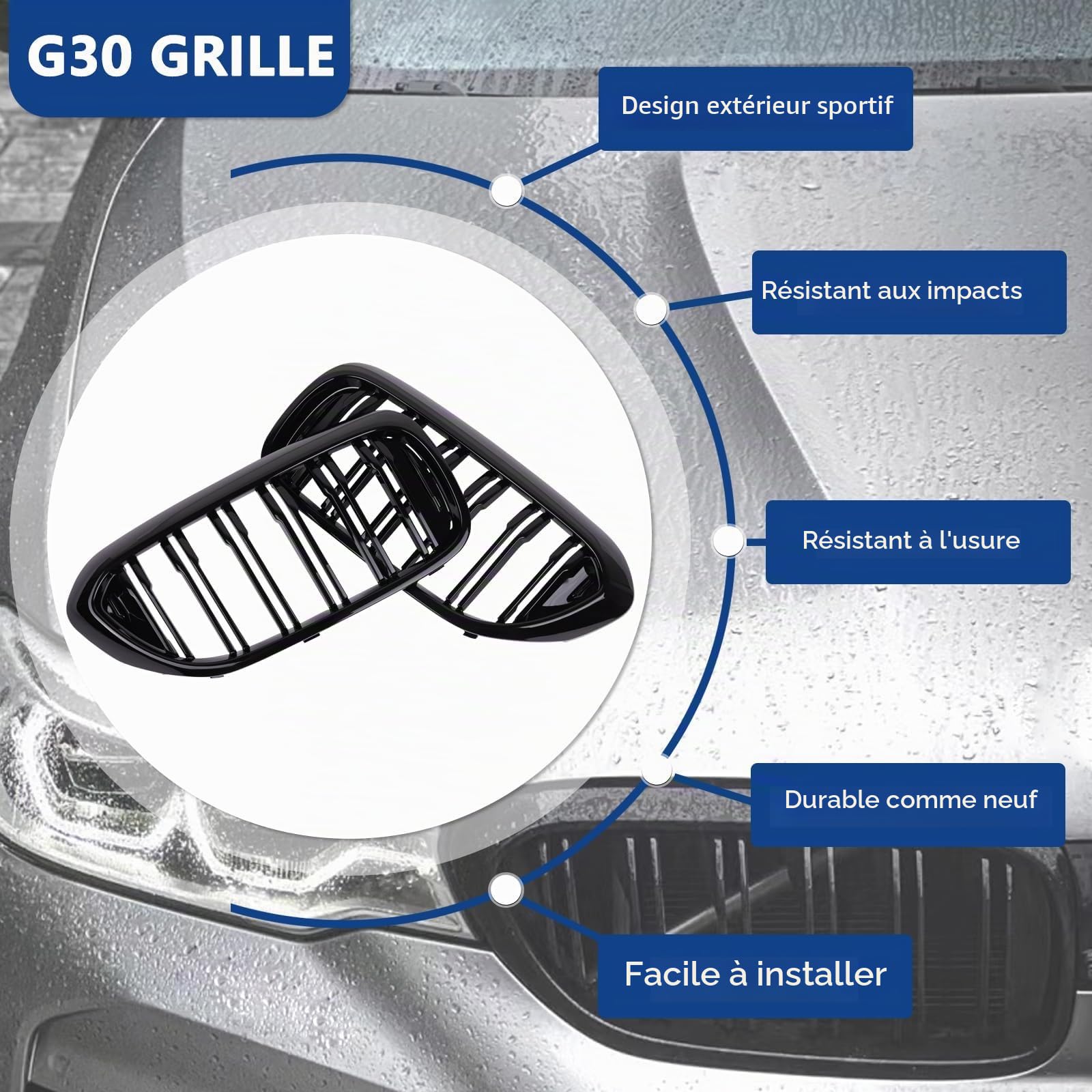 Kühlergrill Nieren Passend pour BMW 5er G30 G31 Pre-LCI 2017-2020