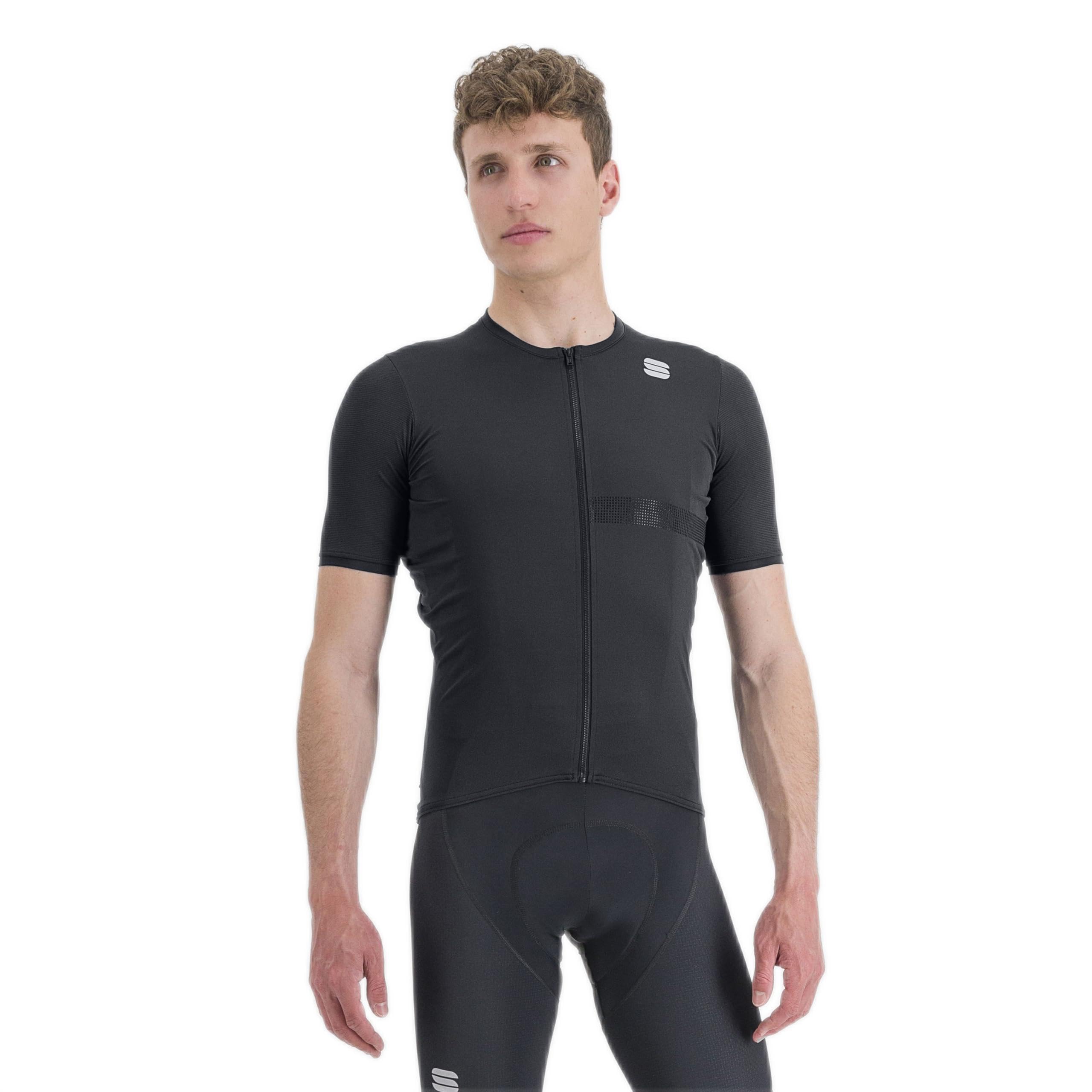 Sportful Black Men's Matchy Short Sleeve Jersey T-Shirt, Extra Large