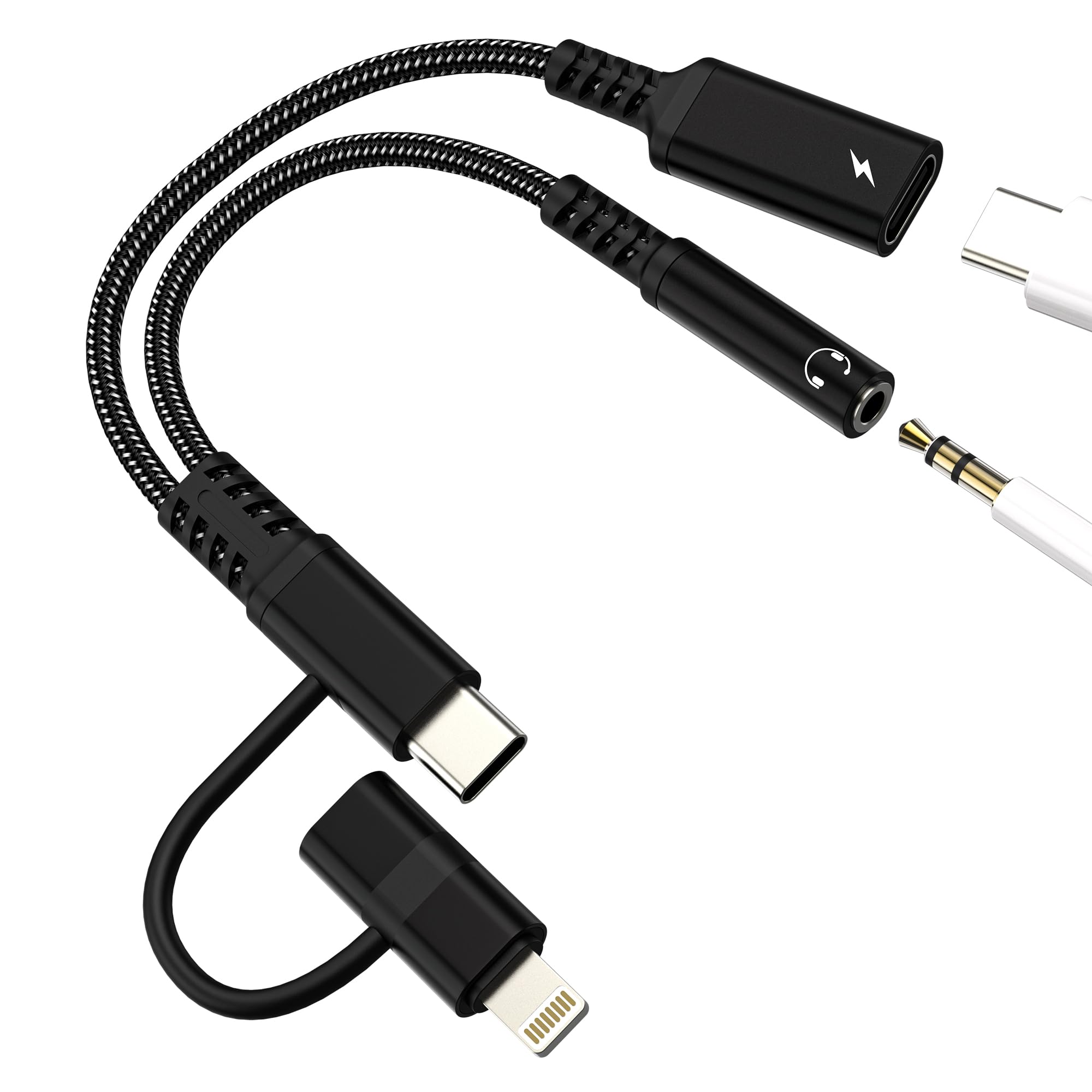 Dongle chargeur cordon pour iPhone 14 casque audio jack 3.5mm - 8