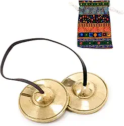 Boao Sinos tibetanos Tingsha de meditação com sinos de meditação com cordão tibetano, sinos de sino de meditação de 6,3 cm, para instrumento de percussão (relevo suave)