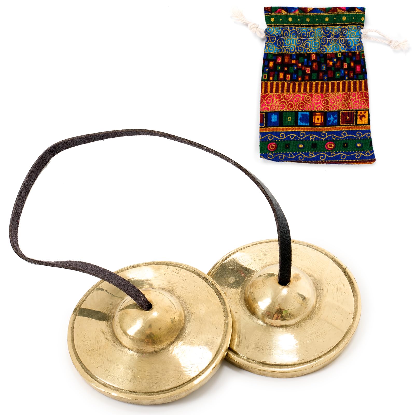 Boao Tingsha Meditation Bell with Bag,Smooth Embossed