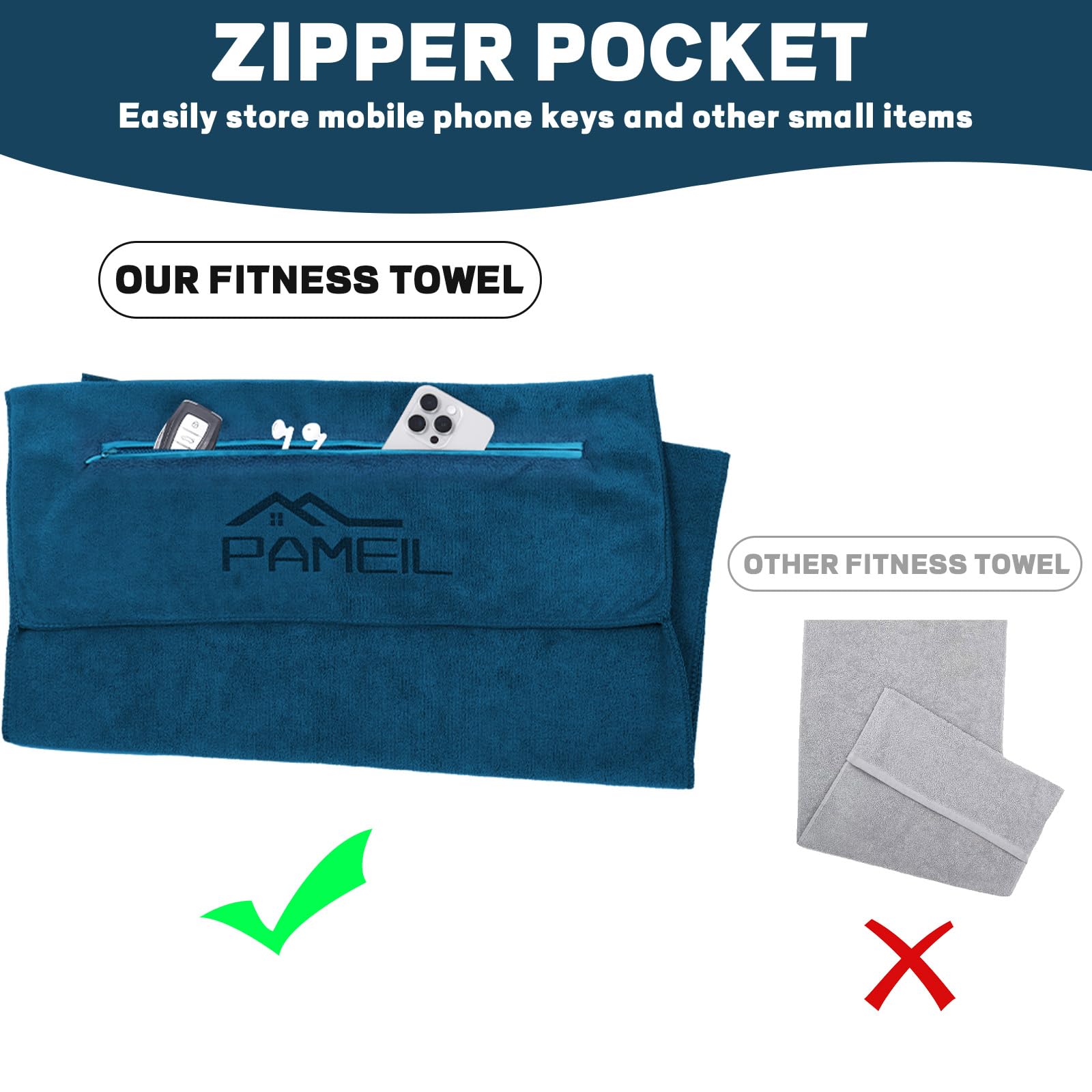 Serviette De Fitness En Microfibre - 120 X 50 Cm - Grande