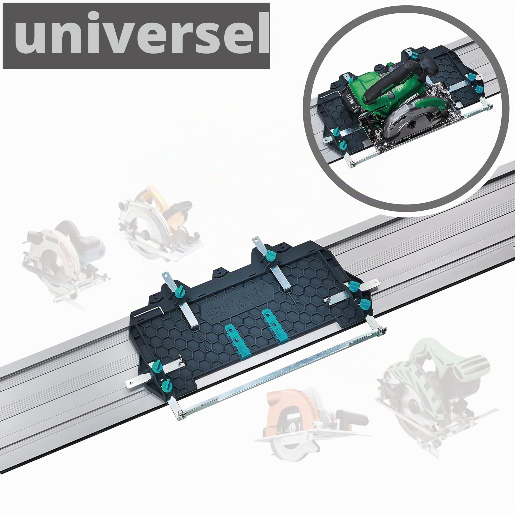 wolfcraft 6913000 - FKS 145 Rail De Guidage pour Scie Circulaire - Compatible avec toutes les Scies Circulaires - 1450 x 242 x 50 mm
