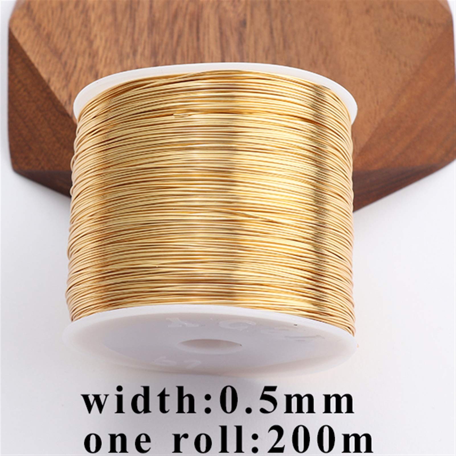 PYouo-drut miedziany akcesoria do biżuterii, drut miedziany, pozłacany 18 k, 0,3 mikrona, bransoletka DIY naszyjnik, tworzenie biżuterii, jedna rolka / partia akcesoria narzędziowe (kolor: M75405)