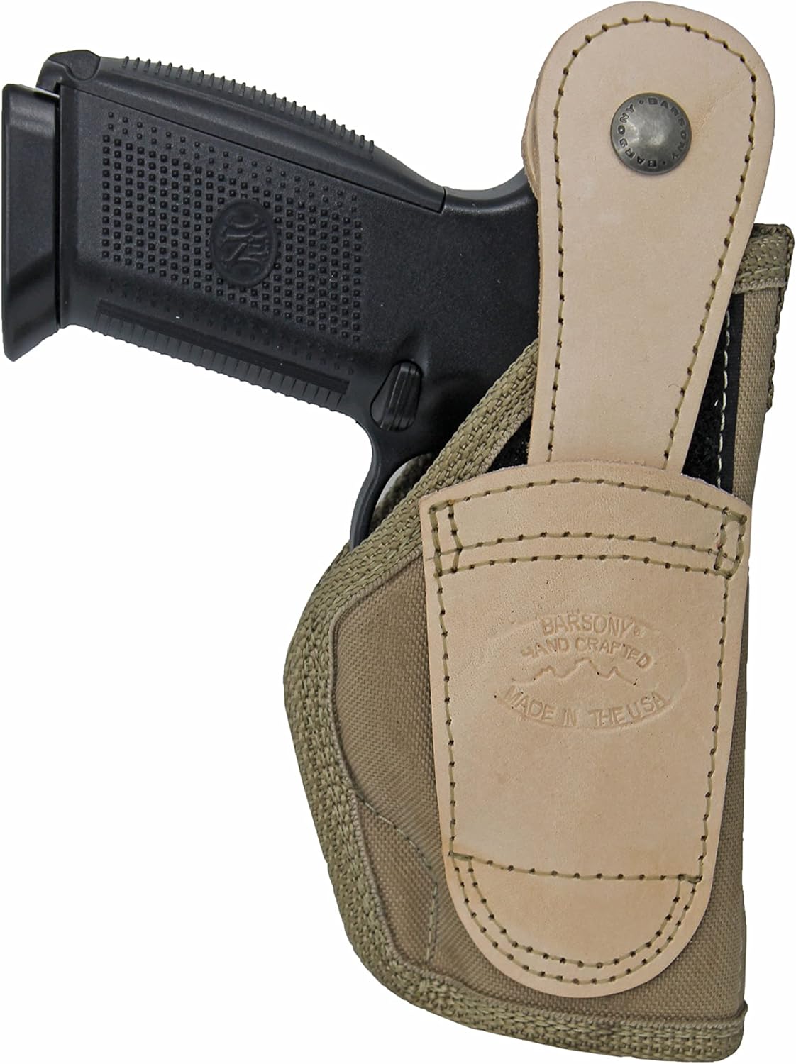 Barsony Desert Sand Premium Ambidextrous Holster for Compact Sub-Compact 9mm 40 45 Pistols