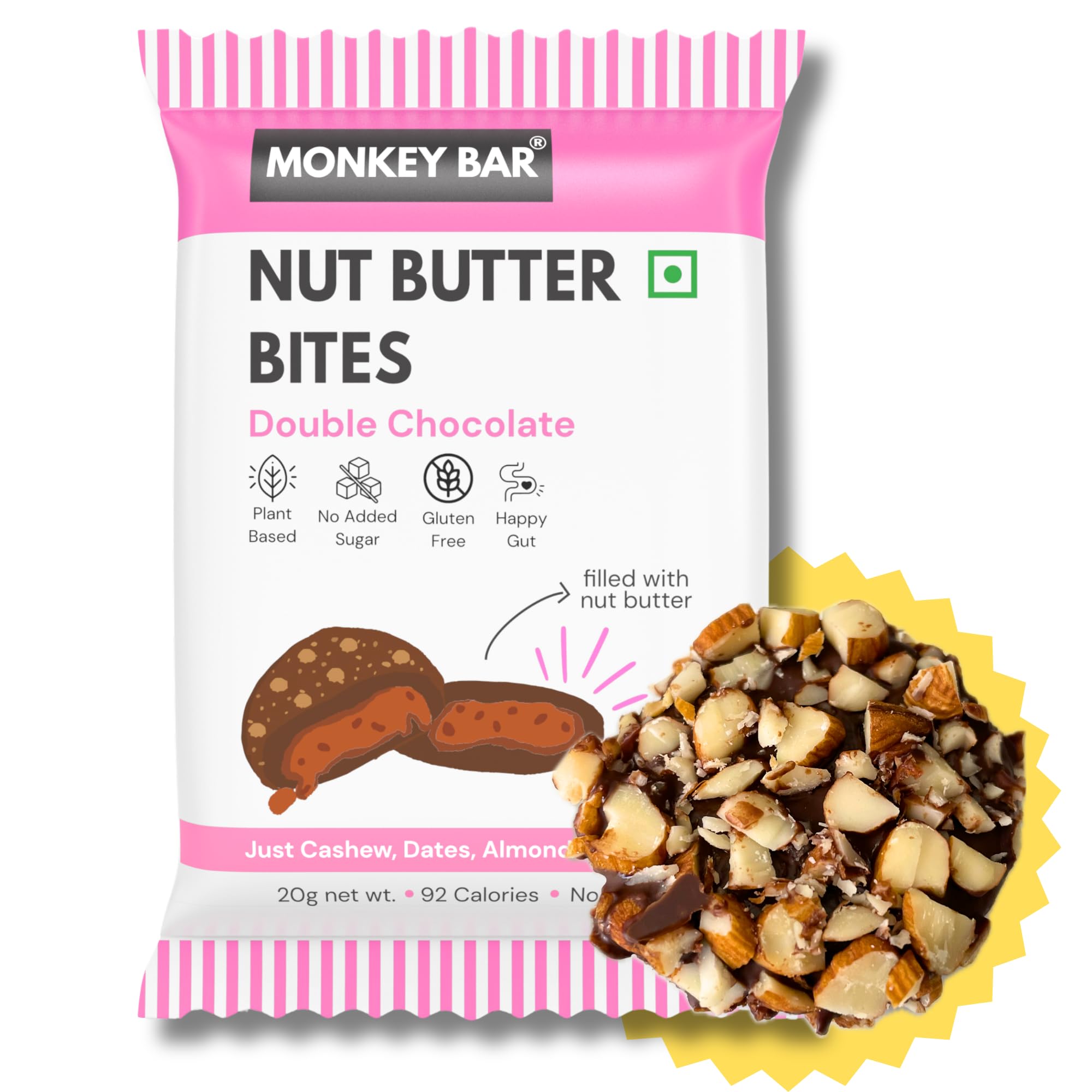 See full amazon price history chart for MONKEY BAR Nut Butter Bites - Double Chocolate - 55% Dark Chocolate Truffle filled with Nut Butter - Pack of 12 - No Added Sugar - Best Chocolate Gift Box for Clean Snack MONKEY BAR Nut Butter Bites - Double Chocolate - 55% Dark Chocolate Truffle filled with Nut Butter - Pack of 12 - No Added Sugar - Best Chocolate Gift Box for Clean Snack (B0CZS1L7WJ) Amazon Price History, Amazon Price Tracker