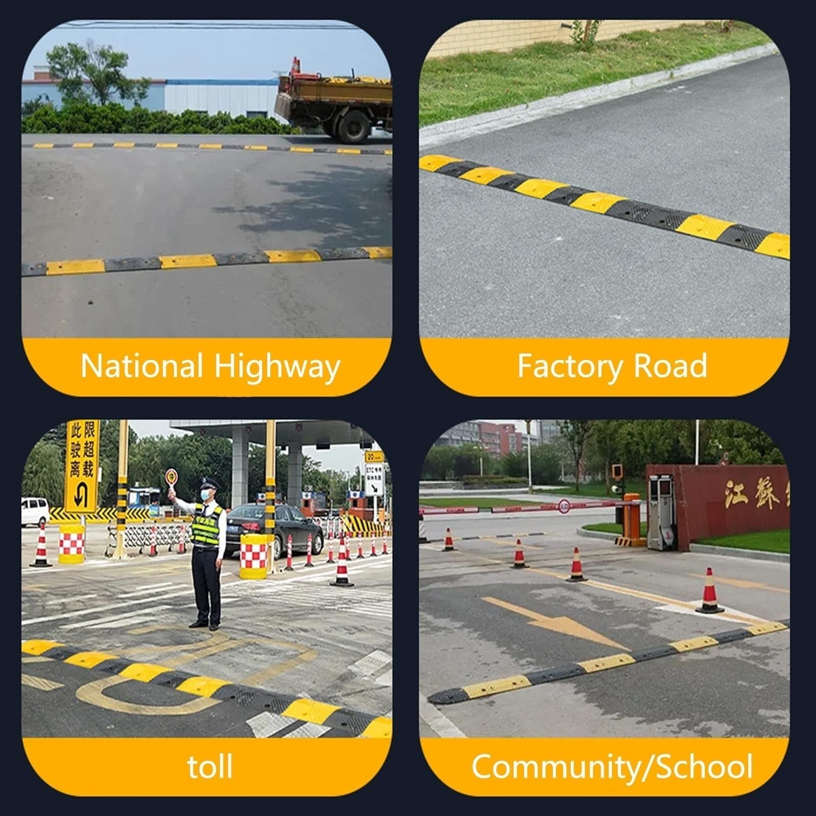 Amazon.co.jp: スピードハンプ、スピードバンプ ゴム製道路バンプ 耐久