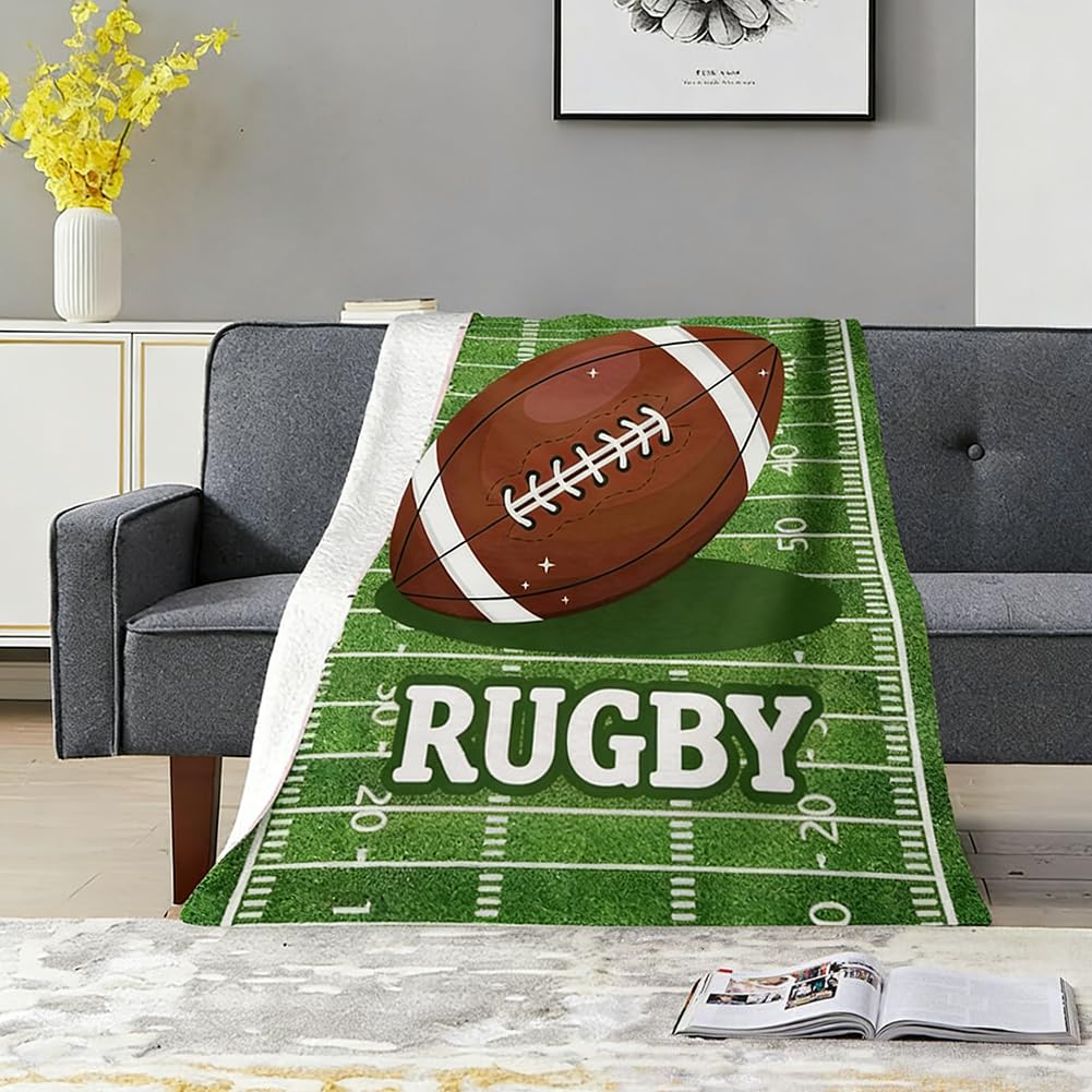 Couverture Rugby Personnalisée Homme Cadeau Entraîneur Football Anniversaire
