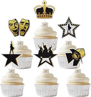 18pcs American Musical Cupcake Topper,Broadway Inspired Happy Birthday Cake Decor, The Famous Musical Bday Party Decorations For Kids Adults Fan