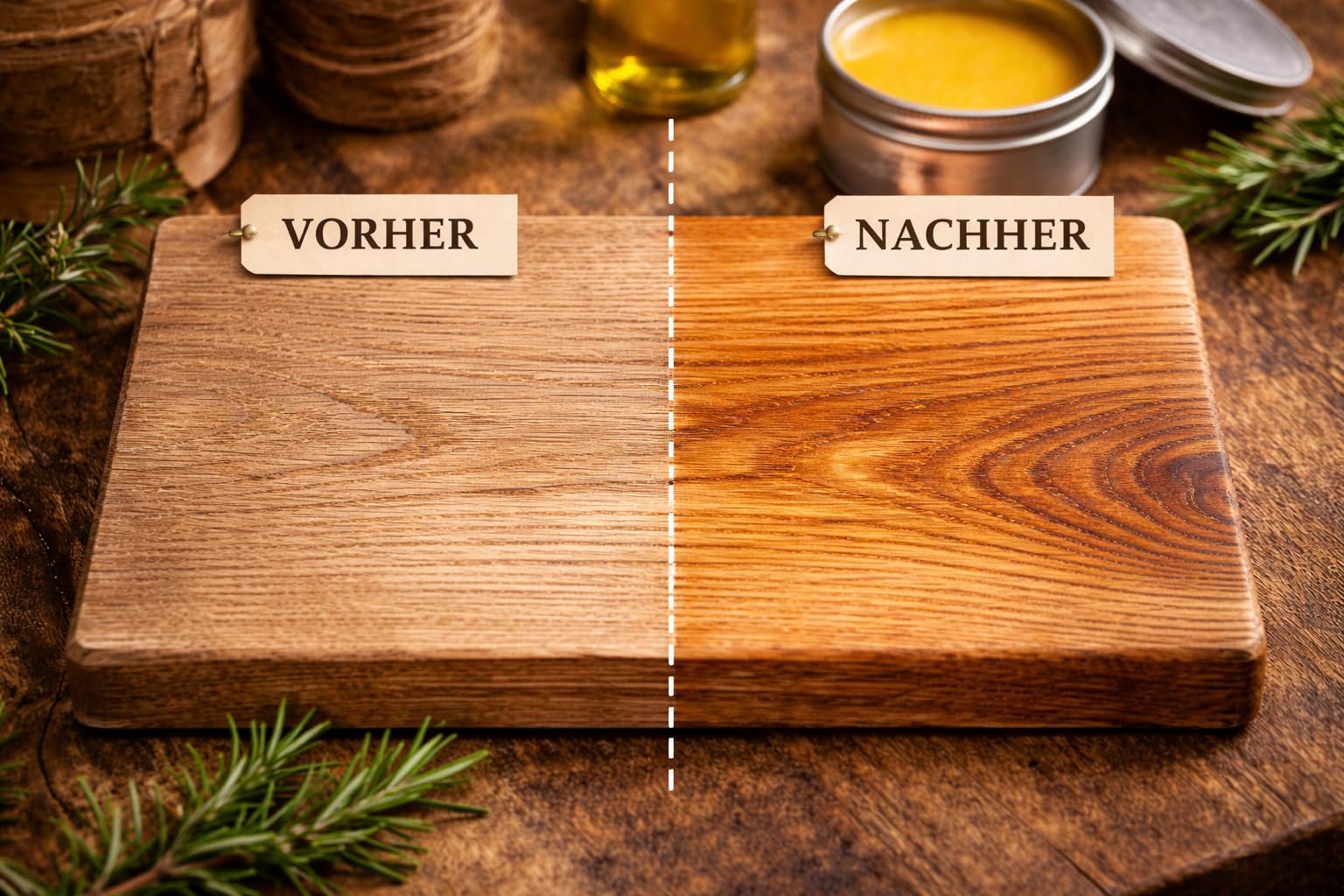 Holzpflege Wachs mit Bienenwachs & Bio Leinöl – 100 % natürlich - Holz- & Lederpflege für Holzprodukte, Möbel, Tische – Made in Germany (1, 150 Gramm Set)