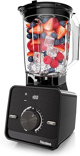 Licuadora para cocina, licuadoras profesionales de 30000 RPM para batidos con recipiente Tritan de 56 onzas, ajustes de 10 velocidades y 6 menús