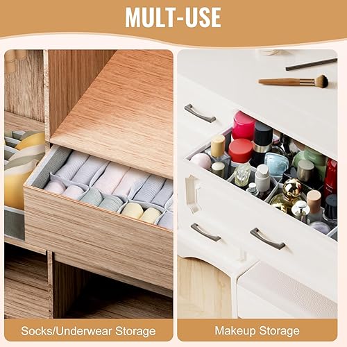 Miniatura 6 de 4 organizadores plegables de cajones de ropa interior y brasieres, divisores de cajones de ropa interior, cajones de armario de tela, divisores para