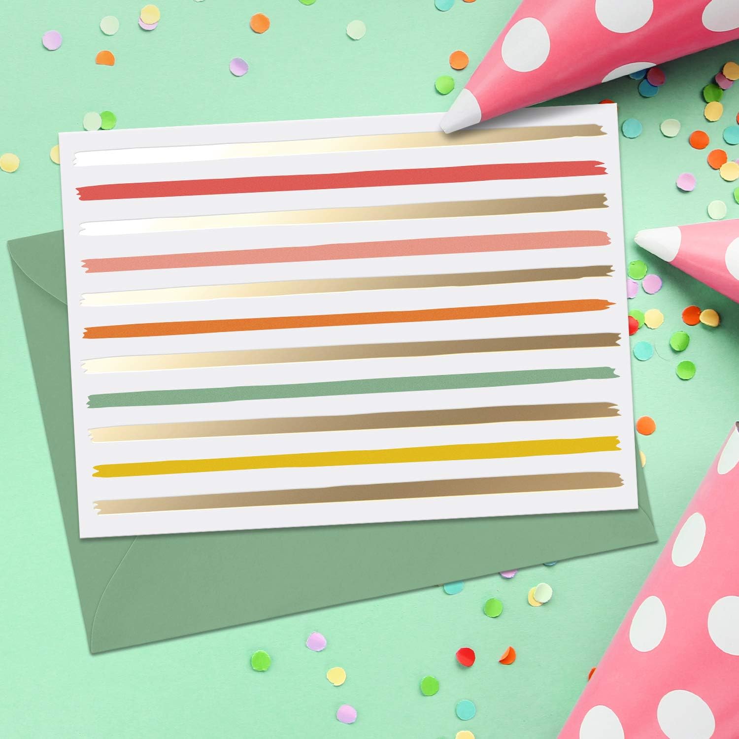 Blank Cards with Envelopes - 48 Fruity Blank Note Cards with Envelopes – Six Different Assorted Cards with Gold Foil for All Occasions! Blank Notecards and Envelopes Stationary Set for Personalized