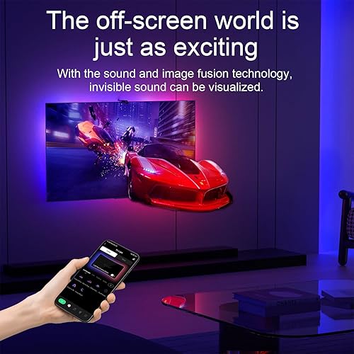 Miniatura 4 de LLumtang - Retroiluminación de TV para televisores de 50 a 65 pulgadas, tecnología de sincronización a color, luces LED RGBMC multicolor, Wi-Fi,