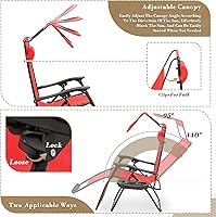 Vista 5 de Athena Collection Zero Gravity - Juego de 2 sillas de salón para exteriores con toldo y toldo de 29 pulgadas de ancho, sillas reclinables