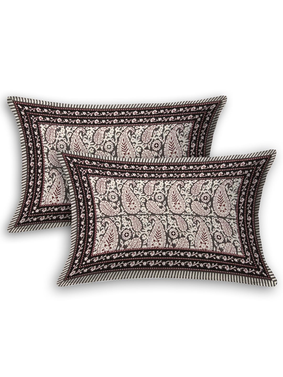 Living Roots Pure Cotton Bedsheets - Grey Paisley -5