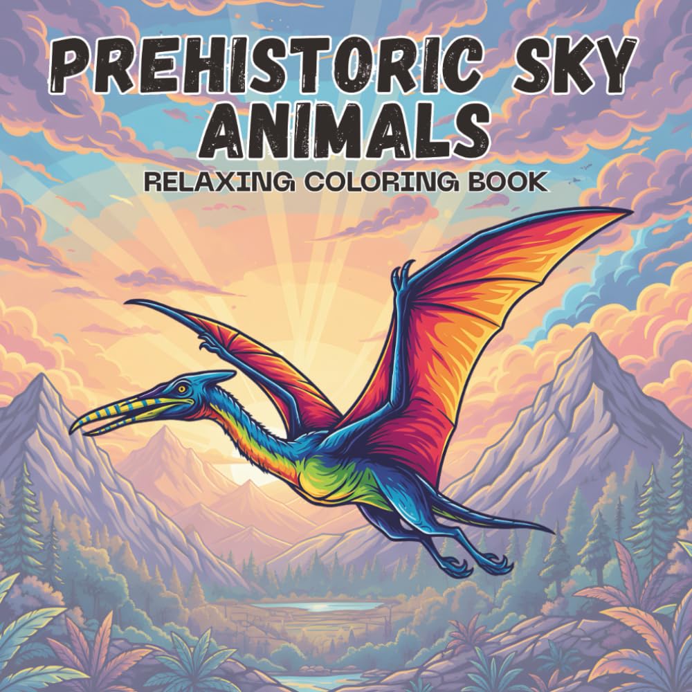 Prehistoric Sky Animals Coloring Book: 50 Realistic and Fun Prehistoric Flying Creatures to Color