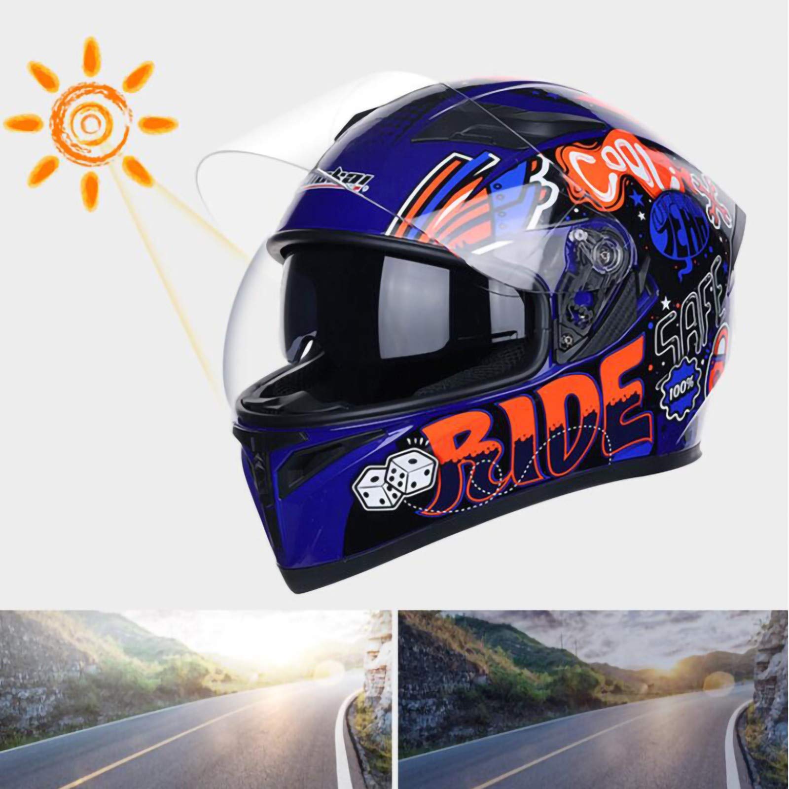 Casco De Moto Modular Bluetooth Casco De Moto Integral Ligero con Visera Doble Cascos De Motocross Aprobados por ECE para Niños, Jóvenes, Hombres, Mujeres, Adultos